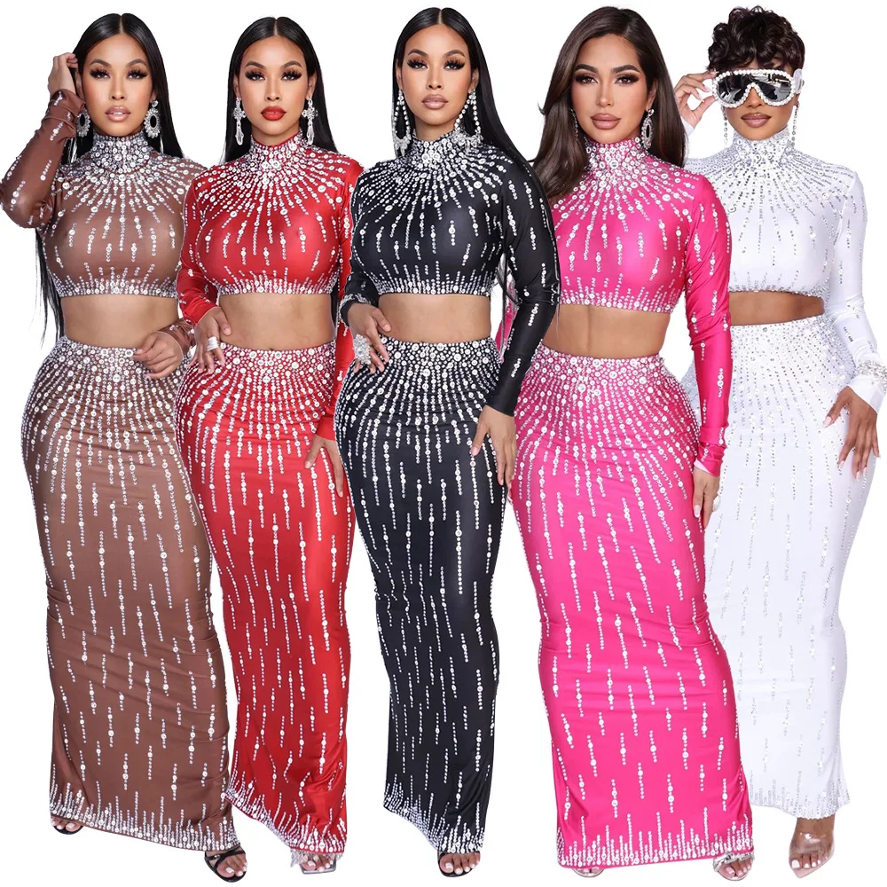 Crop Top Crochet - Ensemble deux pièces pour femmes, haut