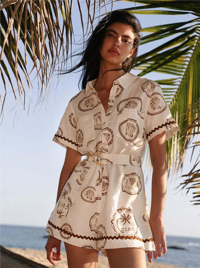 Linen Dress Wrap - Robe chemise élégante en lin à