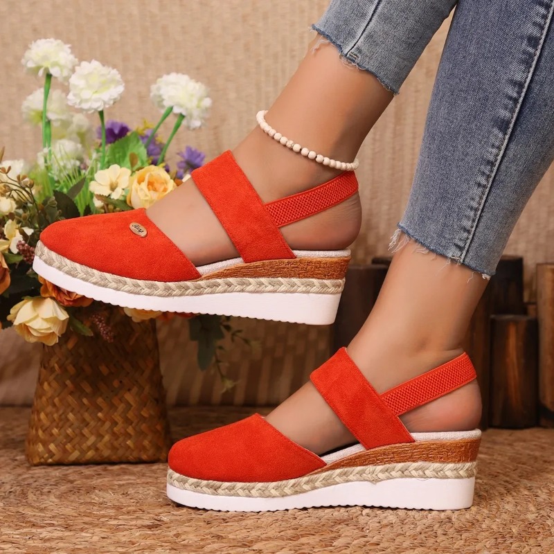 Wedge Espadrille Women - Sandales compensées fermées pour femmes, sandales