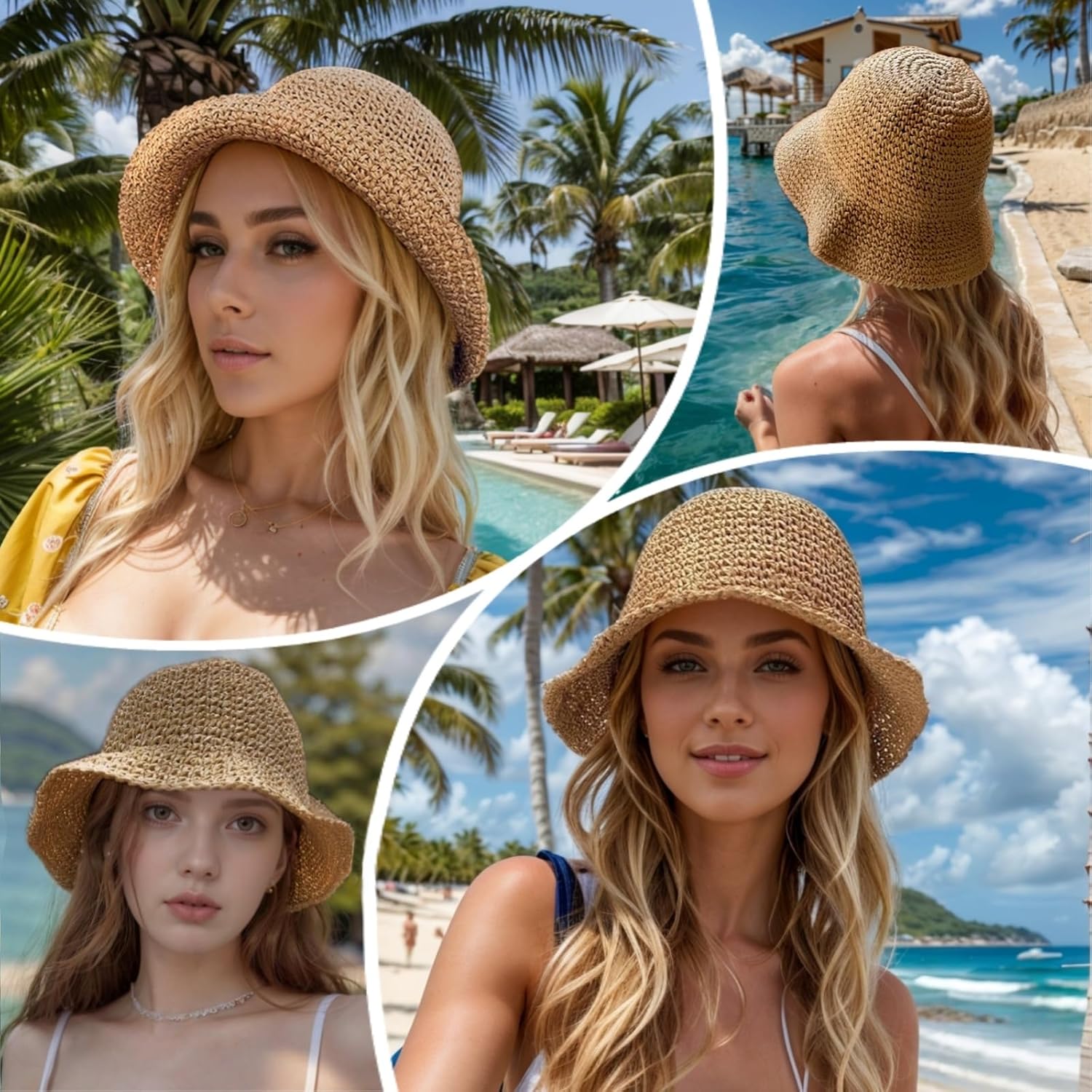 Chapeaux de paille de plage pl - Hat Floppy Wide avis et prix