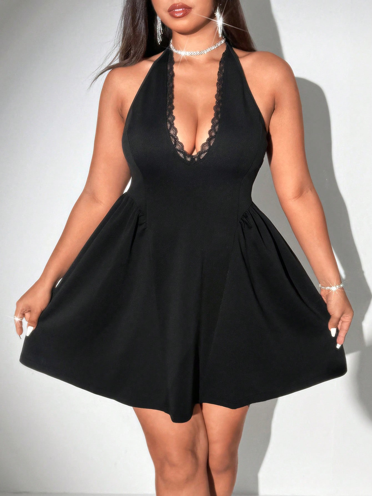 Robe Courte Noire Halter Grand - Maxi Dress Halter avis et prix